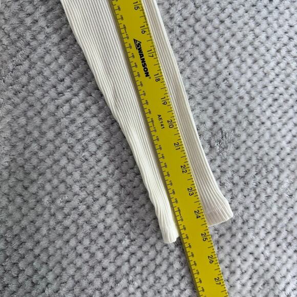 Uniqlo Sweater Womens M Cream Cotton Rib Knit Mock Neck Long Sleeve Fitted - Picture 10 of 12